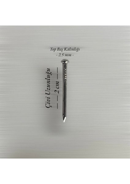 Nikel Renkli Top Başlı 250 Gram Filografi Çivisi