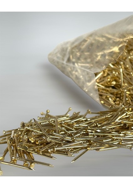 Altın Sarısı Renkli Düz Baş 500 Gram Filografi Çivisi