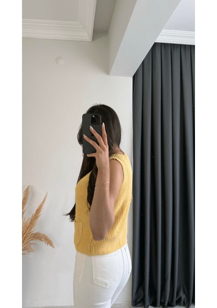 Freja Gold Düğmeli Triko Hırka Sarı fırsatları