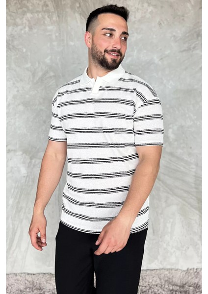 Polo Yaka Çizgili Erkek Tişört P-00017653 fiyatları