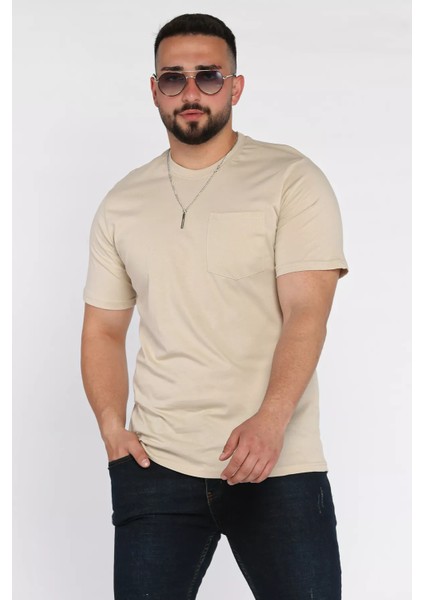 Aksesuarlı Cepli Erkek Tişört P-00017398