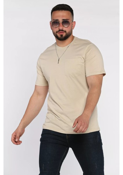 Aksesuarlı Cepli Erkek Tişört P-00017398 fiyatları