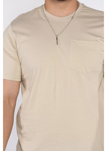Aksesuarlı Cepli Erkek Tişört P-00017398 fırsatları