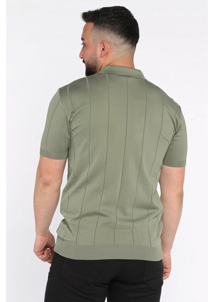 Erkek Polo Yaka Kendinden Çizgi Desenli Tişört P-00017365 modelleri