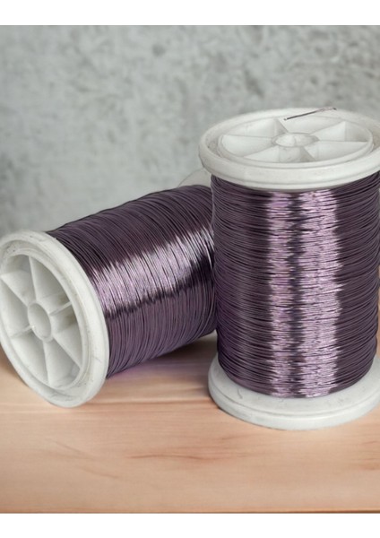 0.30MM (100GR - 150M ) Bakır Üstü Gümüş Kaplı Lavanta Renkli Filografi Teli