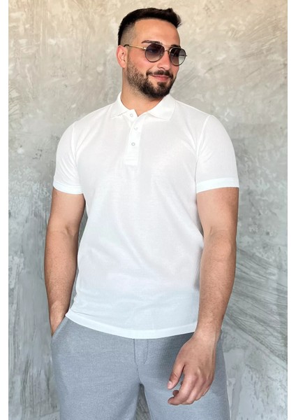 Erkek Polo Yaka Yarım Düğmeli Tişört P-00017394