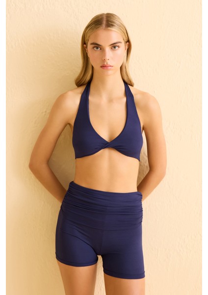 Kaşkorse Lacivert Crop Top