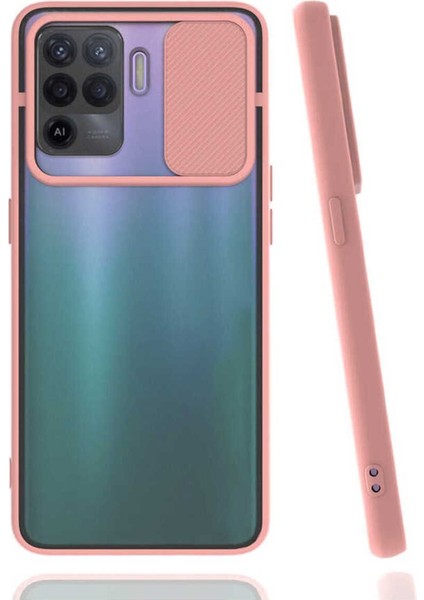 Oppo Reno 5 Lite Uyumlu Kılıf Kamera Kapaklı Lens Korumalı Mat