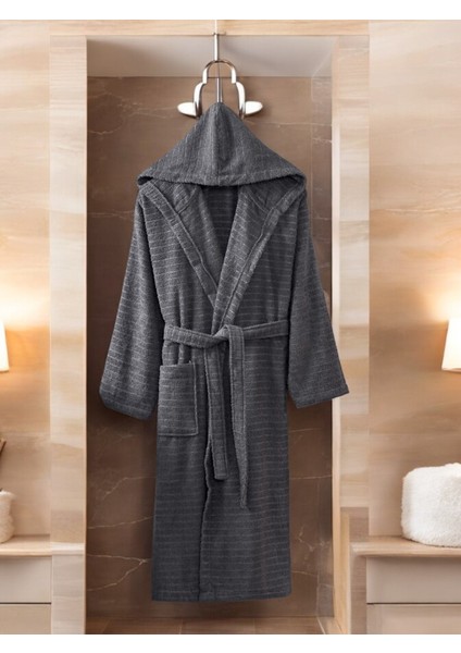 Mira Antrasit Kapüşonlu Bornoz fiyatları