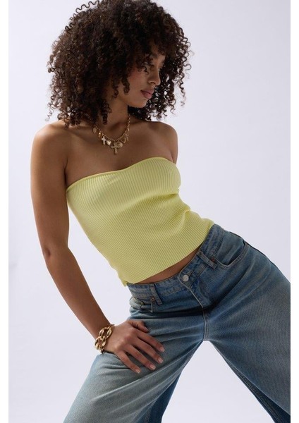 Straplez Dokulu Crop fiyatları