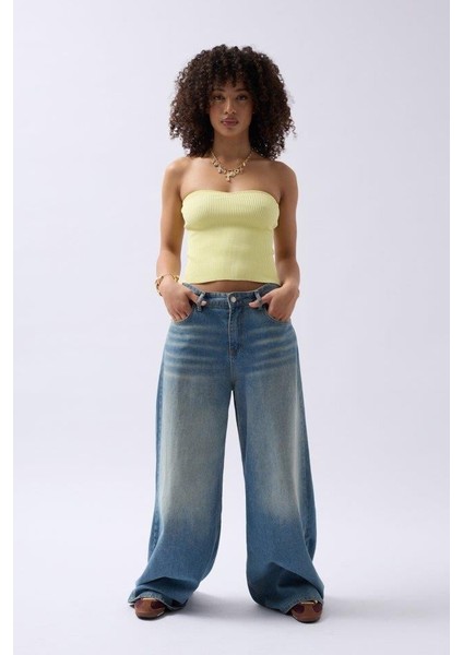 Straplez Dokulu Crop modelleri