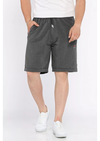 Erkek Bel Lastikli Cep Fermuarlı Duble Paça Şort P-00017280