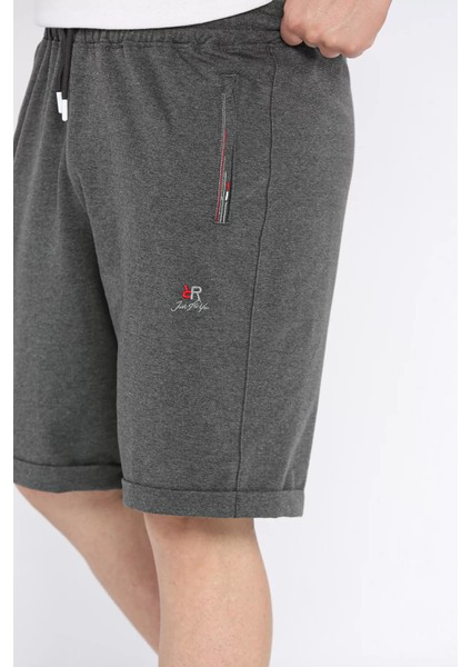 Erkek Bel Lastikli Cep Fermuarlı Duble Paça Şort P-00017280 fırsatları