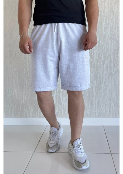 Erkek Bel Lastikli Cep Fermuarlı Duble Paça Şort P-00017280