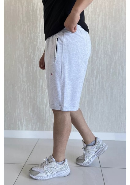 Erkek Bel Lastikli Cep Fermuarlı Duble Paça Şort P-00017280 fiyatları