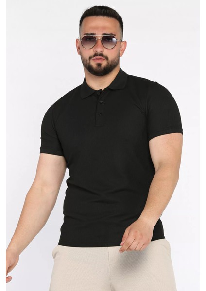 Erkek Polo Yaka Yarım Düğmeli Tişört P-00017394