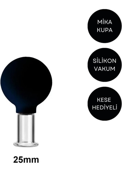 Silikon Vakumlu Yüz ve Boyun Masaj Kupası No:2 Siyah Renk