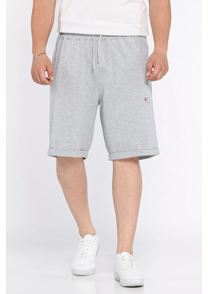 Erkek Bel Lastikli Cep Fermuarlı Duble Paça Şort P-00017280