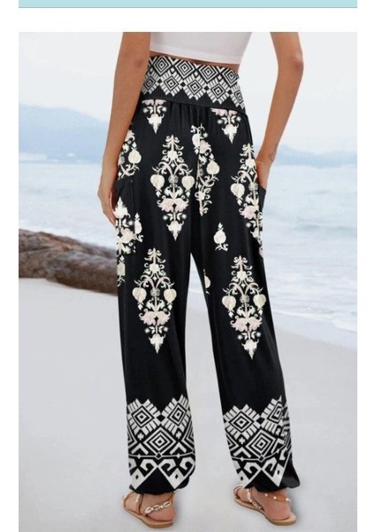 Kadın Yüksek Bel Desenli Lastikli Süprem Pantolon fiyatları