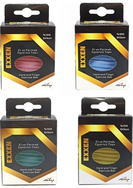 Renkli 4'lü El Egzersiz Topu Seti, Güç ve Esneklik Artırıcı Çalışma Aracı