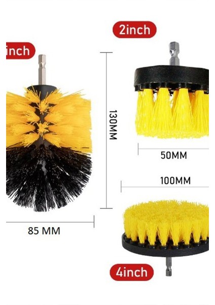 Matkap Ucuna Takılan 3'lü Fırça Temizlik Seti Jant Temizleme Fırçası fiyatları