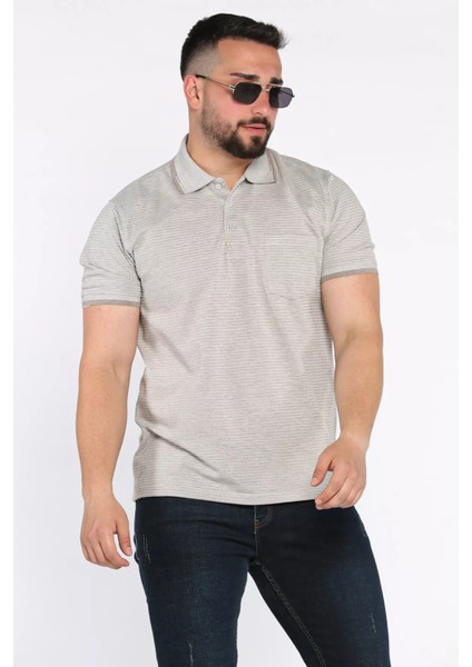 Erkek Polo Yaka Yarım Düğmeli Cepli Tişört P-00015988