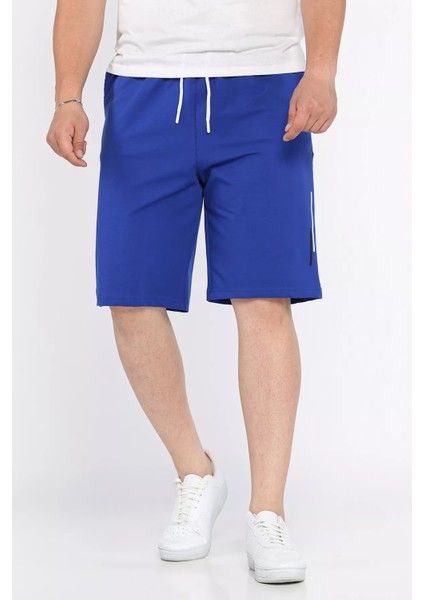 Erkek Bel Lastikli Şerit Detaylı Cepli Şort P-00017278