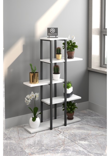 Zigzag Tasarımlı 3 Raflı Dekoratif Çiçeklik 110 cm Beyaz fiyatları