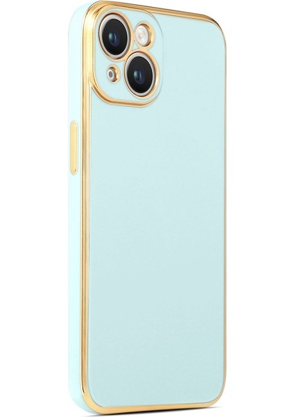 Apple iPhone 14 Birinci Sınıf Tpu Kapak, Kenarları Altın Rengi Lüx Kaplamadır.