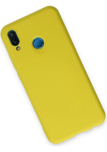 Huawei P20 Lite Kılıf Nano Içi Kadife Silikon - Sarı Svlrs modelleri