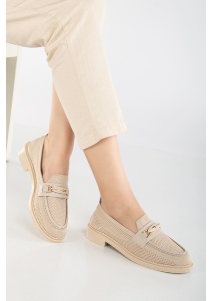 Stony Kadın Bej Günlük Ortopedik Zincir Detaylı Babet fırsatları