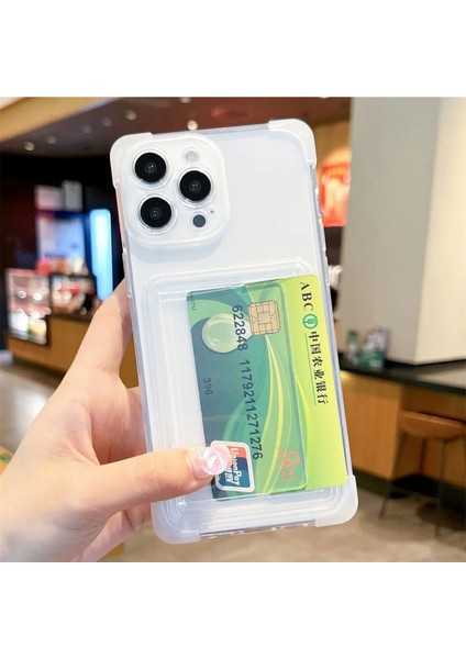 Apple iPhone 13 Kılıf Airbagli Kenar Koruma ve Kartlıklı G-Pack Şeffaf Kapak