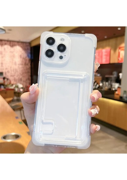 Apple iPhone 13 Kılıf Airbagli Kenar Koruma ve Kartlıklı G-Pack Şeffaf Kapak