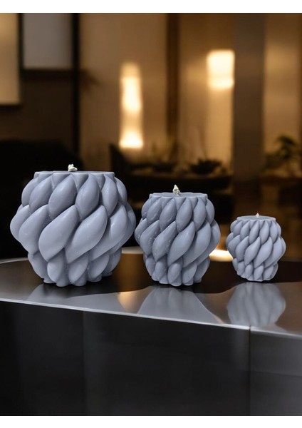 3'lü Yağmur Damlası Mum Seti, Kokuku Mum, Modern Tasarım