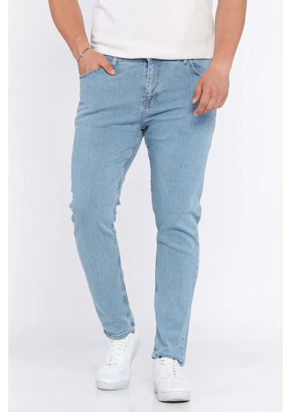 Fermuarlı Erkek Slim Fit Jean Kot Pantolon P-00015857