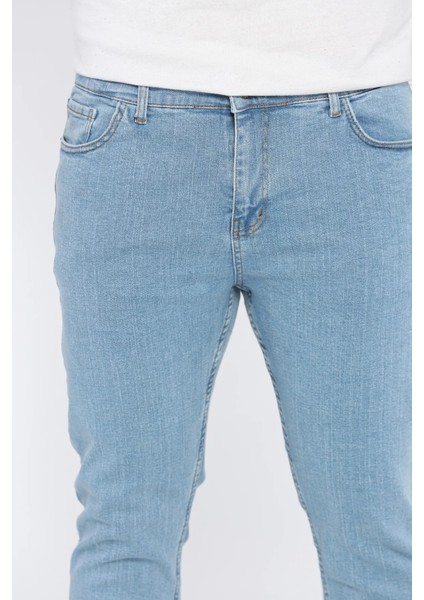 Fermuarlı Erkek Slim Fit Jean Kot Pantolon P-00015857 fırsatları