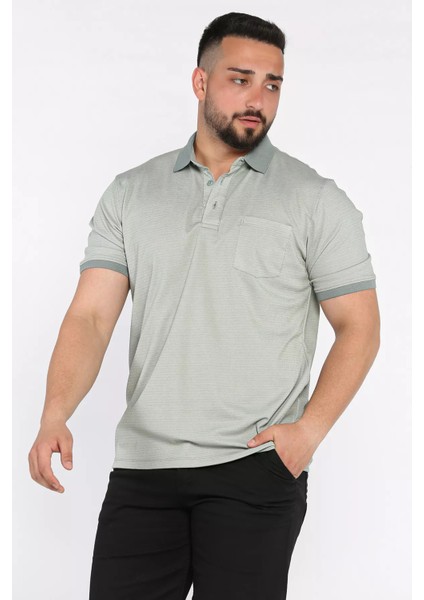 Erkek Polo Yaka Tek Cepli Desenli Tişört P-00015832