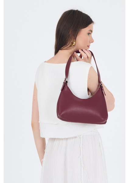 Bordo Baget El ve Omuz Çantası 9214 modelleri