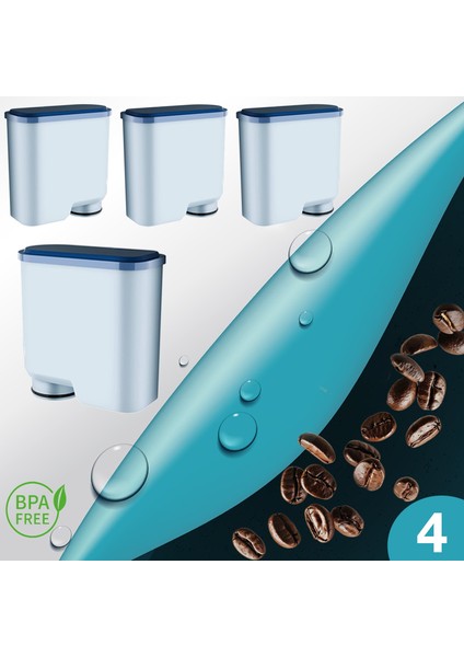 Pure Kafe Ph012 - Philips Saeco Aquaclean Için 4 Adet Kahve Makinesi Su Filtresi