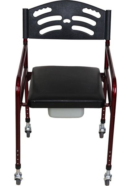 RKL3230 Katlanır Klozetli Sandalye Deri Döşemeli Tekerlekli
