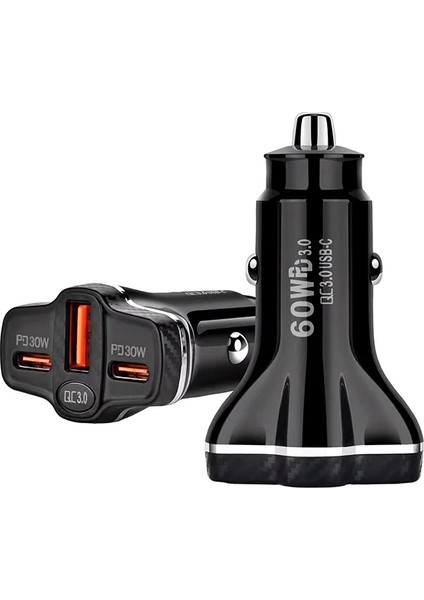 Ally PD62 2xtype-C + USB 78W Araç Çakmaklık Hızlı Şarj Aleti Araç Şarjı-(57 - NTR4231-8319
