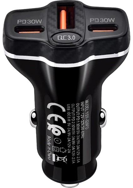 Ally PD62 2xtype-C + USB 78W Araç Çakmaklık Hızlı Şarj Aleti Araç Şarjı-(57 - NTR4231-8319 modelleri