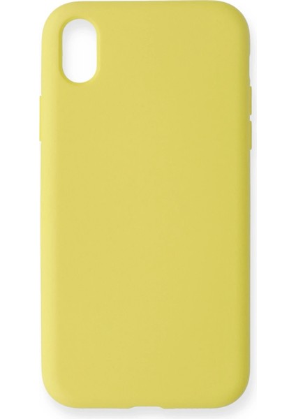 Iphone Xr Kılıf Nano Içi Kadife Silikon - Sarı Svlrs