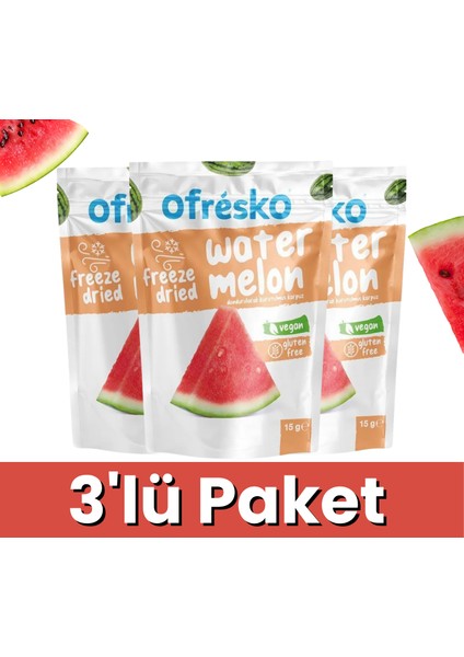 Karpuz Kuru Meyve Cipsi 3'lü Paket – Katkısız & İlave Şekersiz - Dondurularak Kurutulmuş Sağlıklı Atıştırmalık