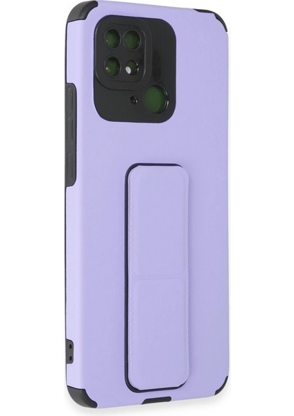Xiaomi Redmi 10C Kılıf Mega Standlı Silikon - Lila Svlrs