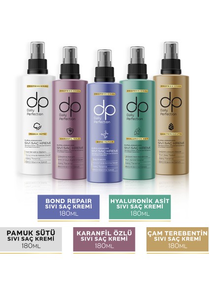 Durulanmayan Sıvı Saç Bakım Kremi Set 180 ml x 5 Adet