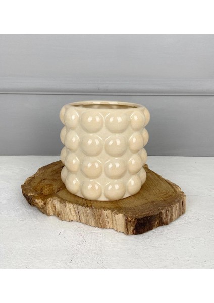 Seramik Bubble Vazo Dekor Krem 13X12 cm fiyatları
