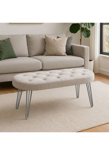 Louca Bench, Kırık Beyaz Silver