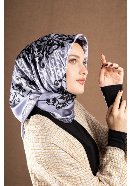 Varaklı Saten Eşarp Koleksiyonu Ebat 95 x 95 modelleri