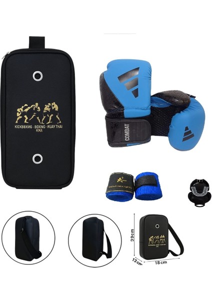 Combat 50 ADIC50TG Boks Eldiveni Kick Boks Muay Thai Eldiveni 3'lü Set ve Eldiven Taşıma Çantalı